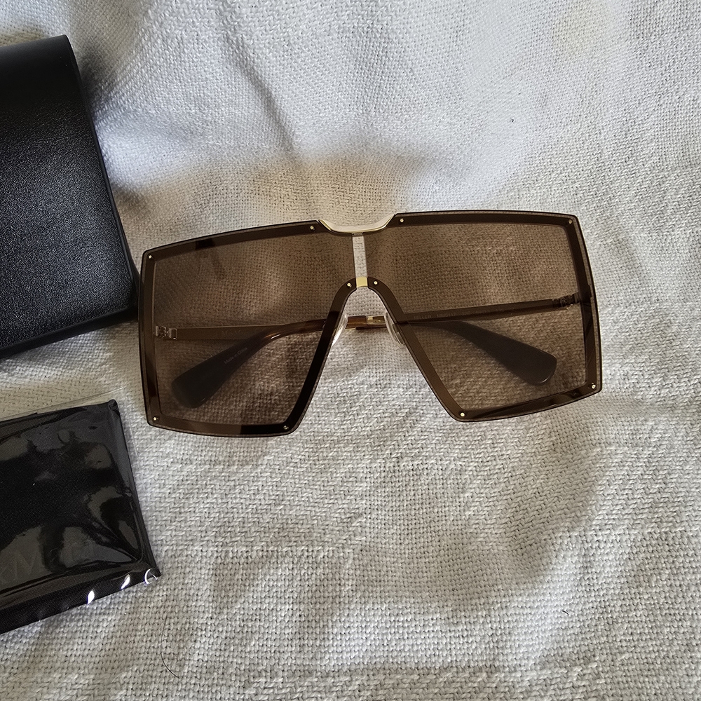 MaxMara Oversized Square Brown Sunglasses MM0117 NEW With case - Picture 5 of 10